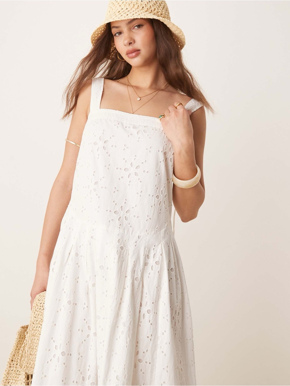 NWT FREE PEOPLE Primavera Eyelet Midi Dress | White MSRP $168 Size S - Picture 3 of 11